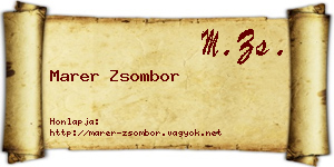 Marer Zsombor névjegykártya